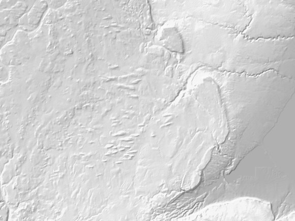 Digital Elevation Model of the Niagara Escarpment around Hamilton, Ontario, with Westover drumlins