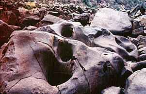 Potholes in basalt